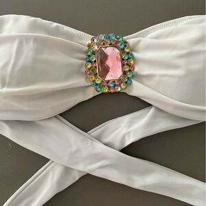 Victoria’s Secret strapless swim top with gem details size small